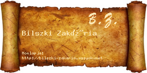 Bilszki Zakária névjegykártya